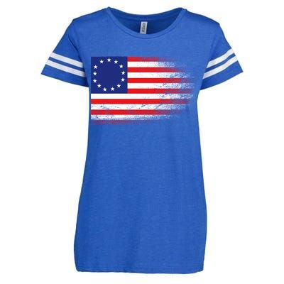 Patriotic 13 Colonies Flag Betsy Ross Enza Ladies Jersey Football T-Shirt