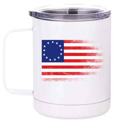 Patriotic 13 Colonies Flag Betsy Ross 12 oz Stainless Steel Tumbler Cup