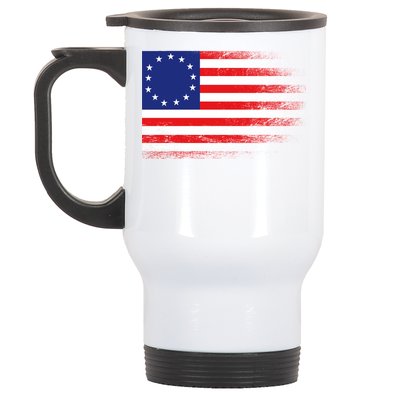 Patriotic 13 Colonies Flag Betsy Ross Stainless Steel Travel Mug