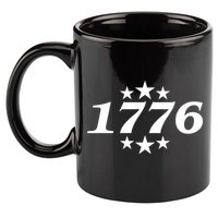 Patriotic 1776 USA 4th of July Stars 11oz C Handle Ceramic Mug