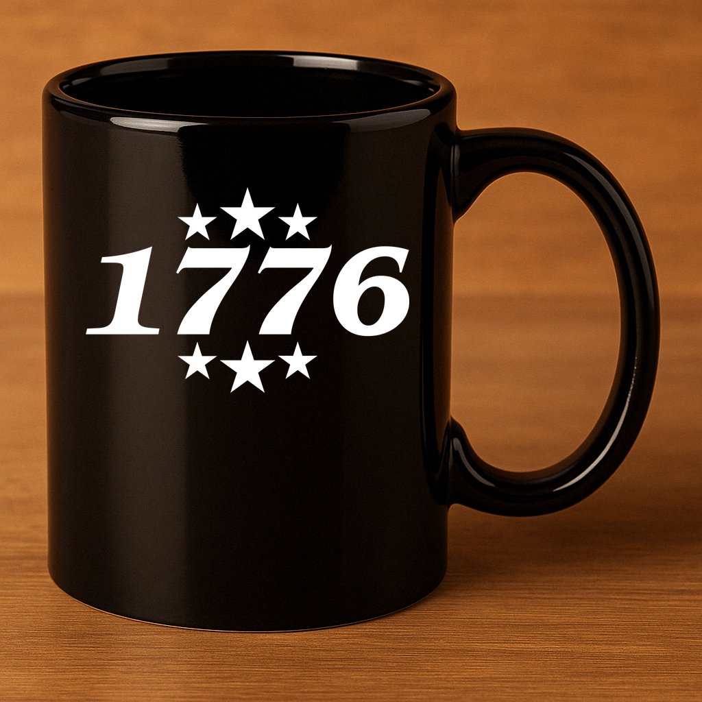 Patriotic 1776 USA 4th of July Stars 11oz C Handle Ceramic Mug