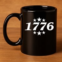 Patriotic 1776 USA 4th of July Stars 11oz C Handle Ceramic Mug