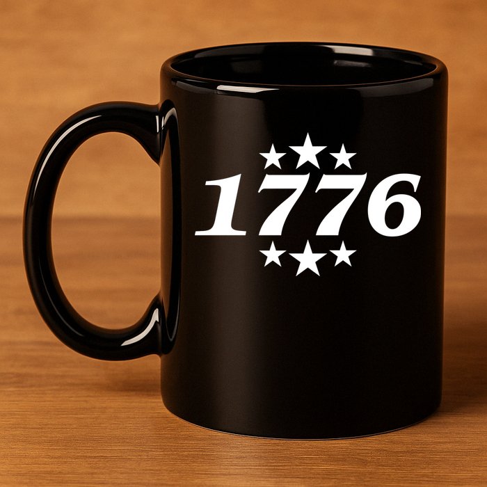 Patriotic 1776 USA 4th of July Stars 11oz C Handle Ceramic Mug