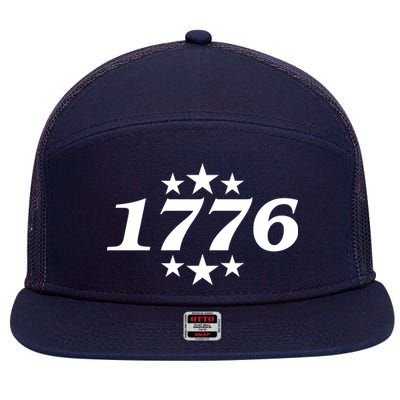 Patriotic 1776 USA 4th of July Stars 7 Panel Mesh Trucker Snapback Hat