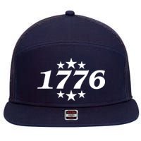Patriotic 1776 USA 4th of July Stars 7 Panel Mesh Trucker Snapback Hat