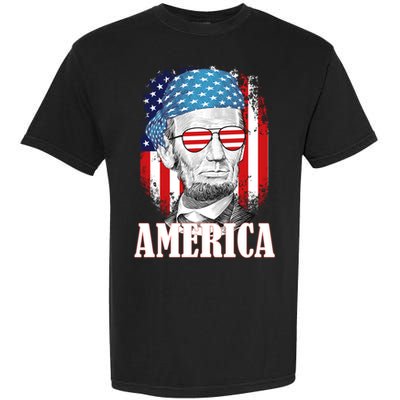 Patriotic Abraham Lincoln America Garment-Dyed Heavyweight T-Shirt