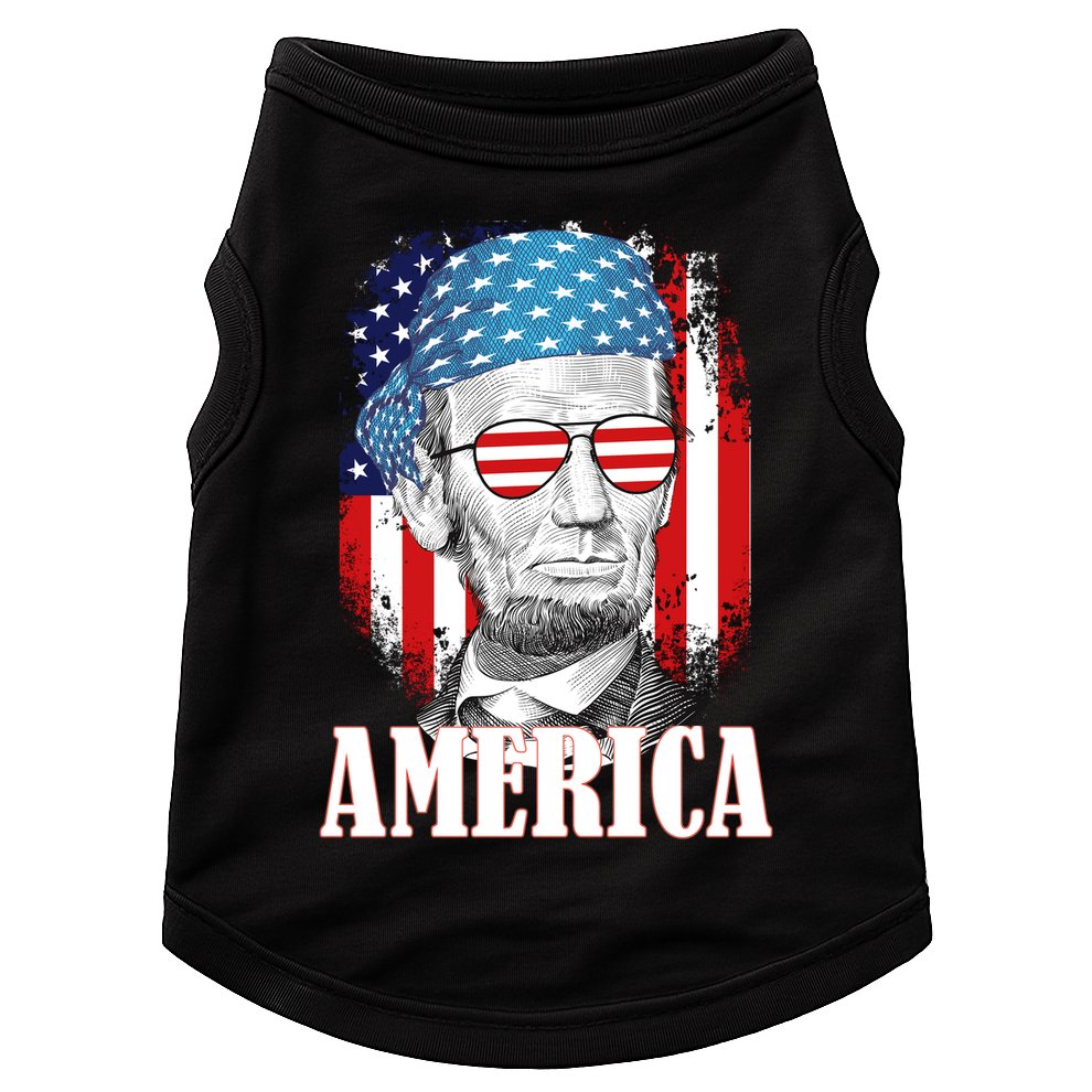 Patriotic Abraham Lincoln America Doggie Tank