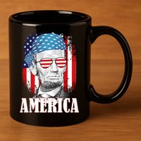 Patriotic Abraham Lincoln America 11oz C Handle Ceramic Mug