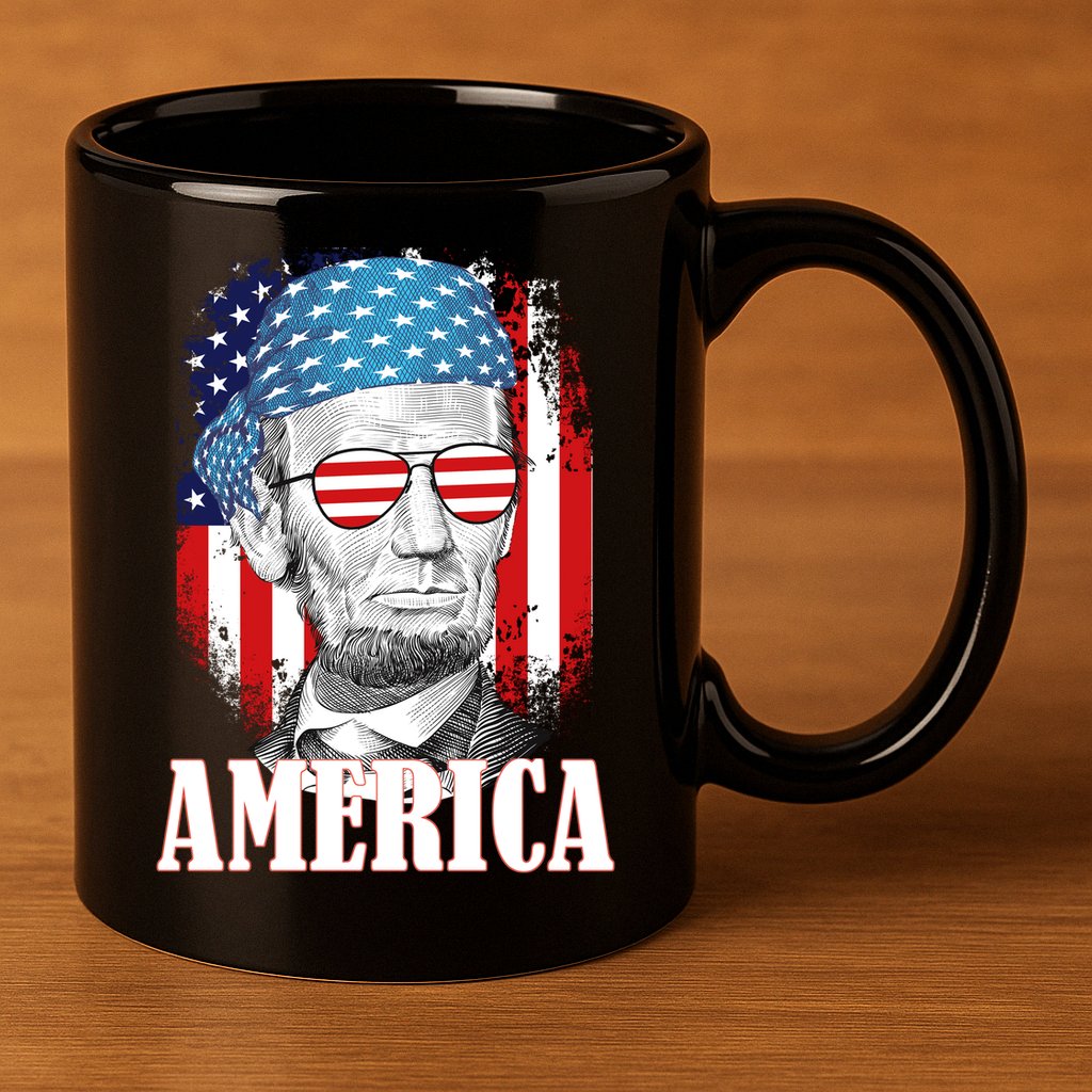 Patriotic Abraham Lincoln America 11oz C Handle Ceramic Mug