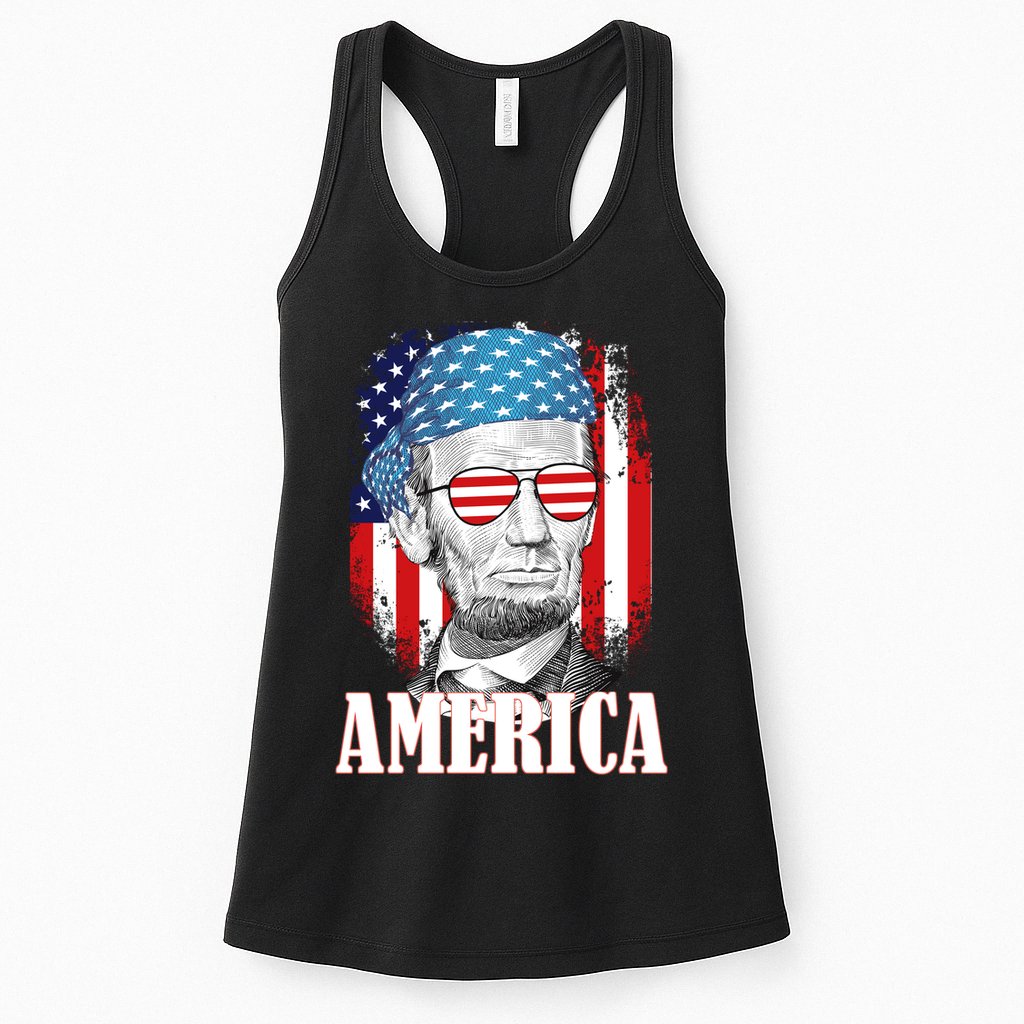 Patriotic Abraham Lincoln America Womens Tank Top