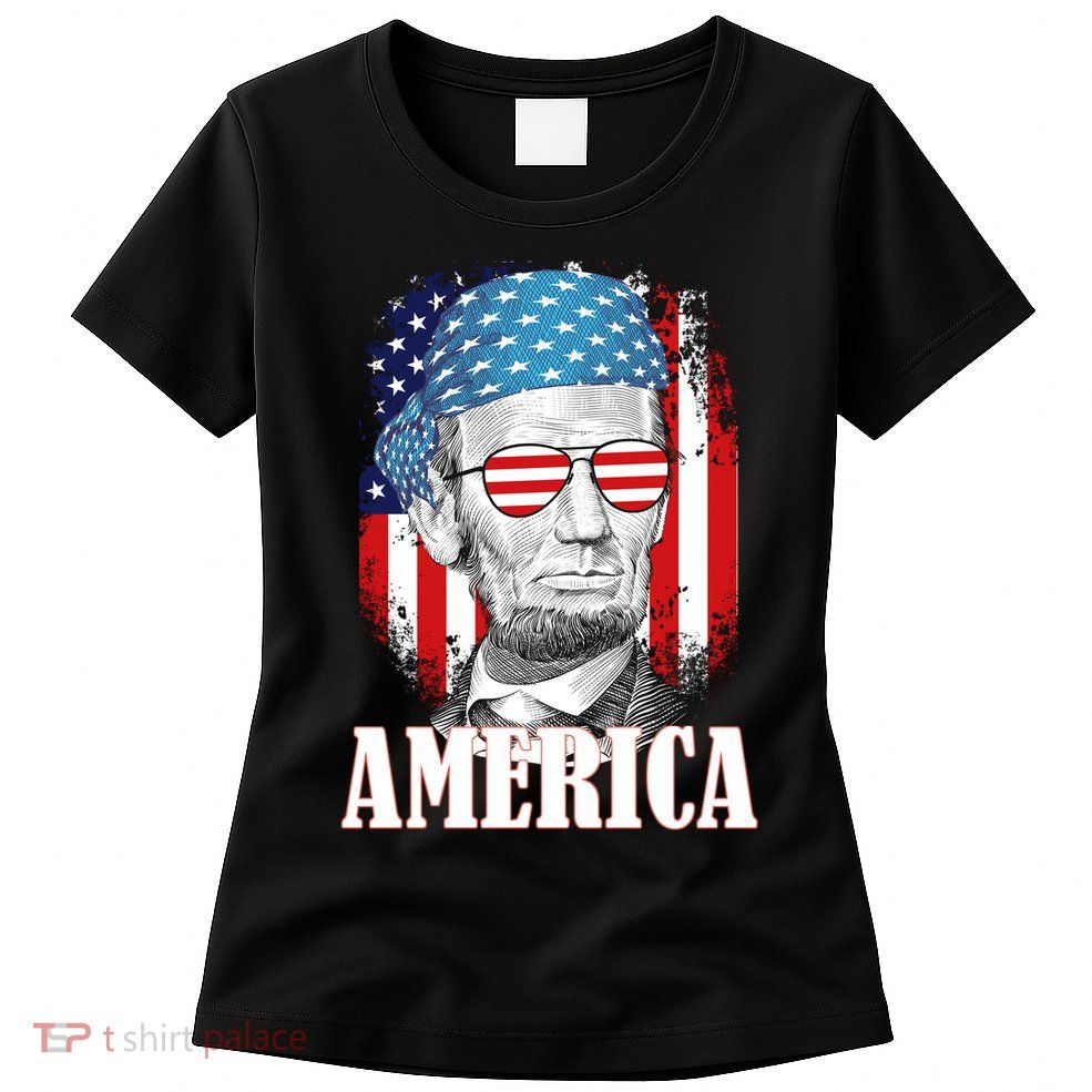 Patriotic Abraham Lincoln America Womens T-Shirt