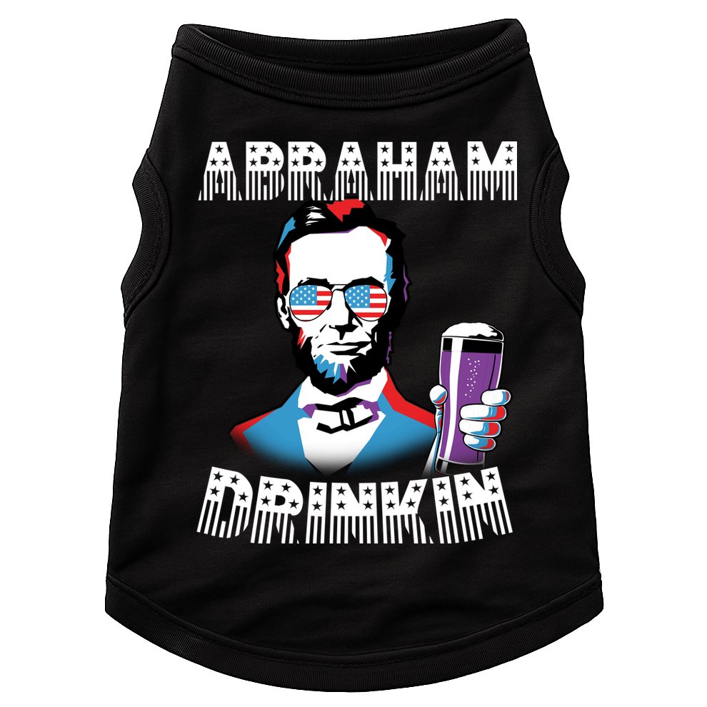 Patriotic Abraham Lincoln Drinkin Doggie Tank