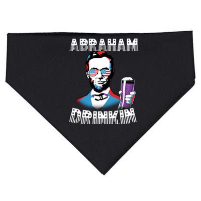 Patriotic Abraham Lincoln Drinkin USA-Made Doggie Bandana