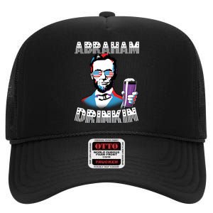 Patriotic Abraham Lincoln Drinkin High Crown Mesh Back Trucker Hat