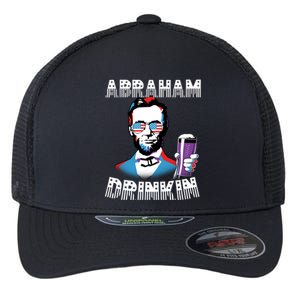 Patriotic Abraham Lincoln Drinkin Flexfit Unipanel Trucker Cap