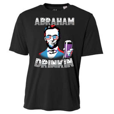 Patriotic Abraham Lincoln Drinkin Cooling Performance Crew T-Shirt