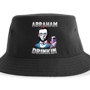 Patriotic Abraham Lincoln Drinkin Sustainable Bucket Hat