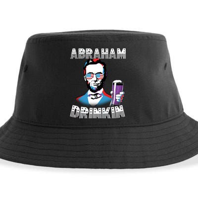 Patriotic Abraham Lincoln Drinkin Sustainable Bucket Hat