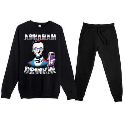 Patriotic Abraham Lincoln Drinkin Premium Crewneck Sweatsuit Set