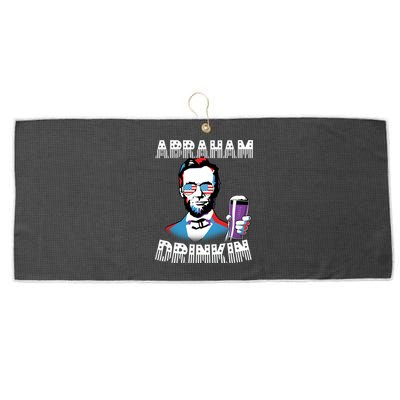 Patriotic Abraham Lincoln Drinkin Large Microfiber Waffle Golf Towel