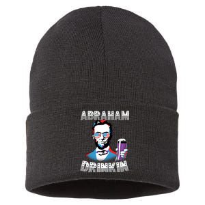 Patriotic Abraham Lincoln Drinkin Sustainable Knit Beanie