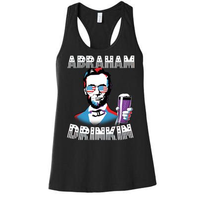 Patriotic Abraham Lincoln Drinkin Women's Racerback Tank