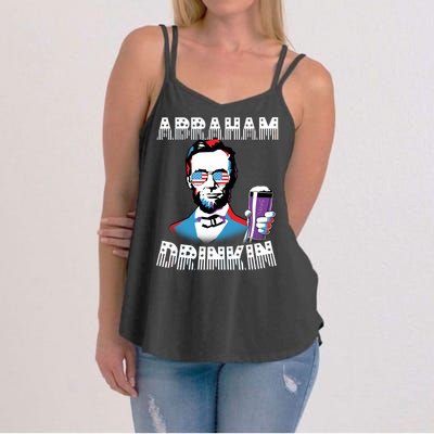 Patriotic Abraham Lincoln Drinkin Women's Strappy Tank