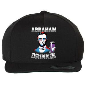 Patriotic Abraham Lincoln Drinkin Wool Snapback Cap