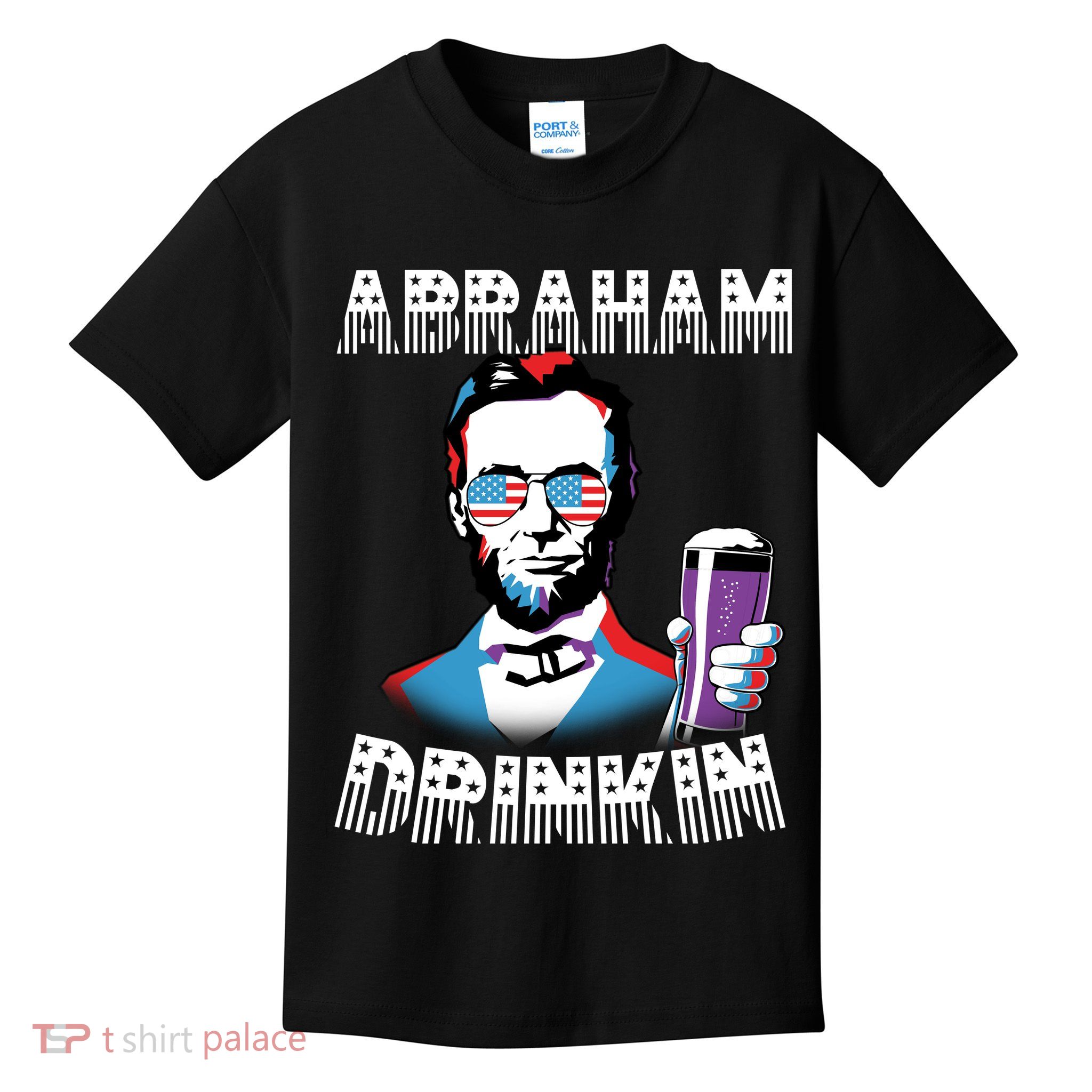 Patriotic Abraham Lincoln Drinkin Kids T-Shirt