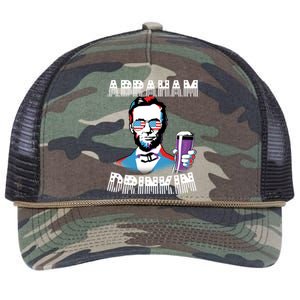 Patriotic Abraham Lincoln Drinkin Retro Rope Trucker Hat Cap