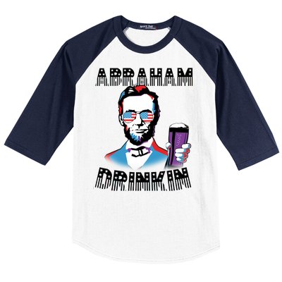 Patriotic Abraham Lincoln Drinkin Baseball Sleeve Shirt