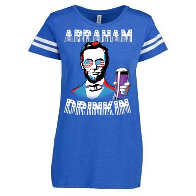 Patriotic Abraham Lincoln Drinkin Enza Ladies Jersey Football T-Shirt