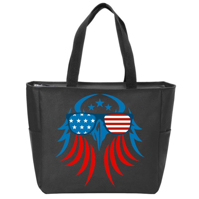 Patriotic American Bald Eagle Zip Tote Bag
