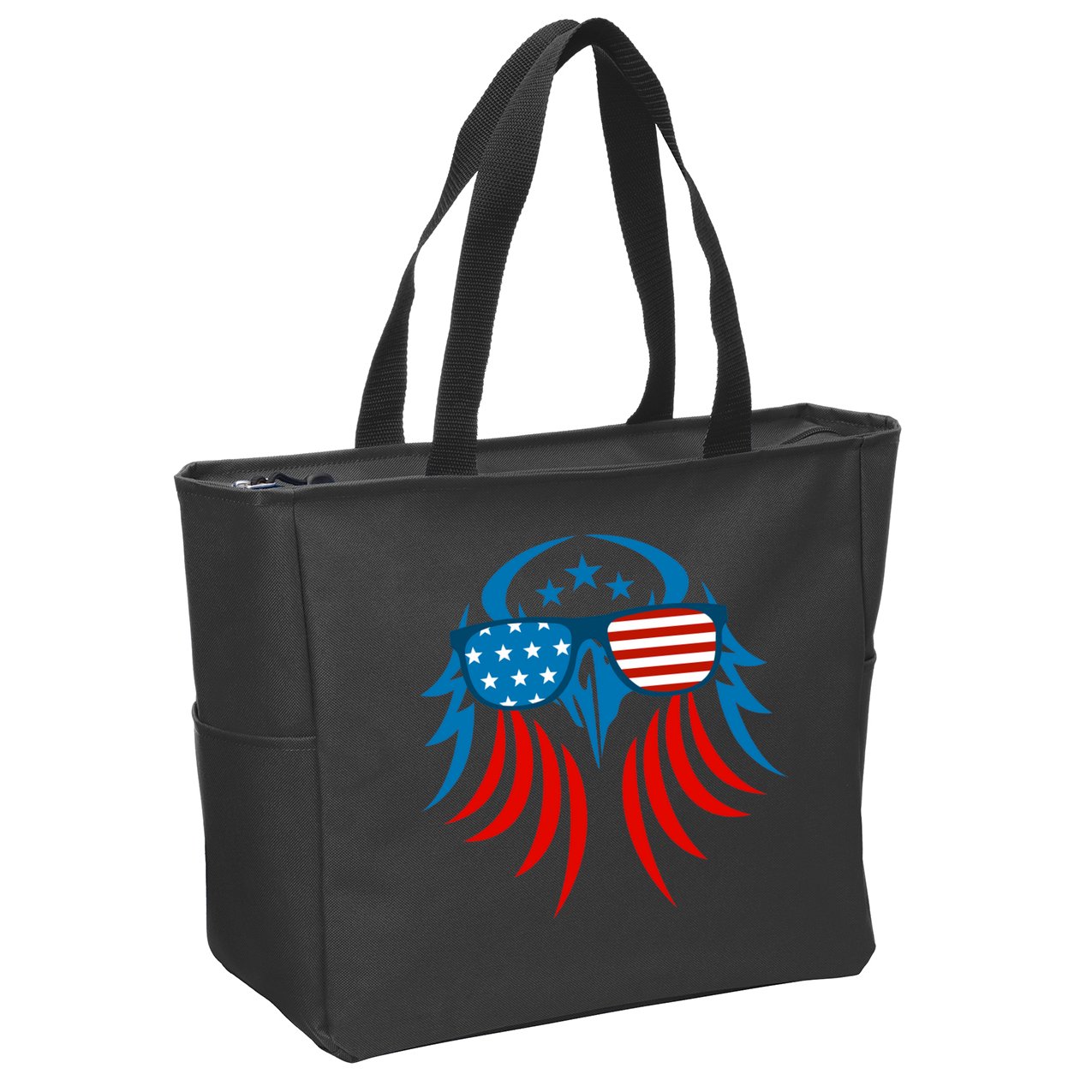 Patriotic American Bald Eagle Zip Tote Bag