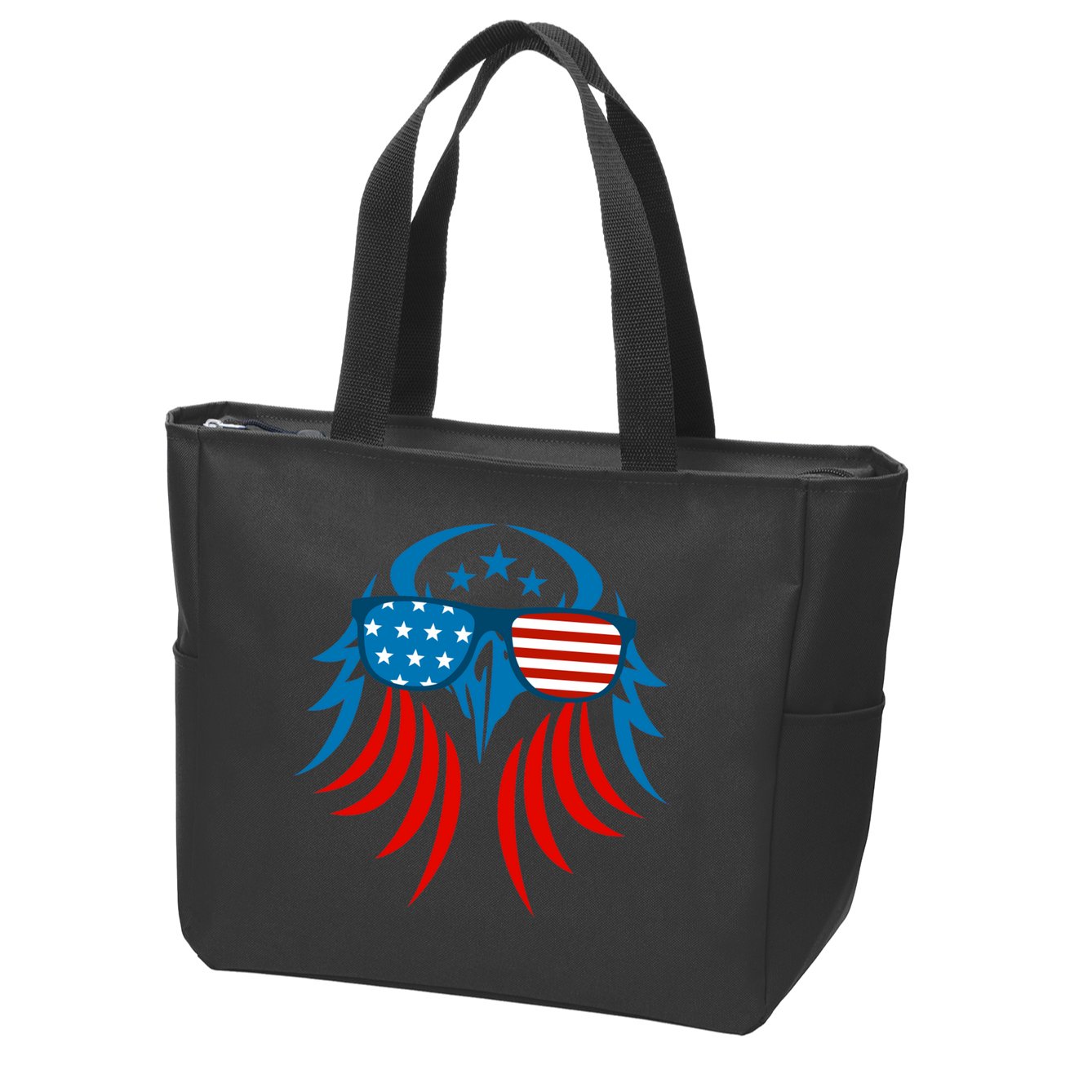 Patriotic American Bald Eagle Zip Tote Bag