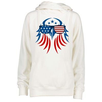 Patriotic American Bald Eagle Womens Funnel Neck Pullover Hood