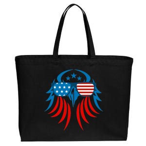 Patriotic American Bald Eagle Cotton Canvas Jumbo Tote