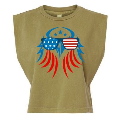 Patriotic American Bald Eagle Garment-Dyed Women's Muscle Tee