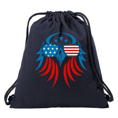 Patriotic American Bald Eagle Drawstring Bag