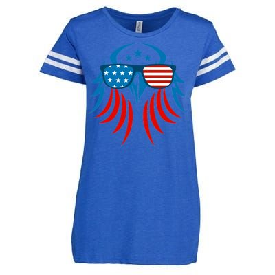 Patriotic American Bald Eagle Enza Ladies Jersey Football T-Shirt