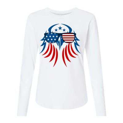 Patriotic American Bald Eagle Womens Cotton Relaxed Long Sleeve T-Shirt