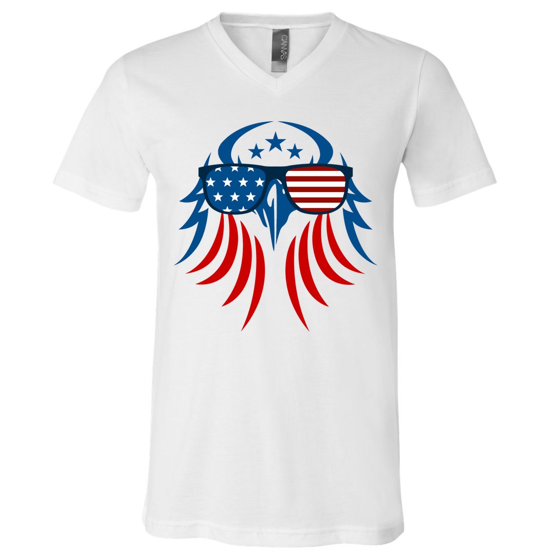 Patriotic American Bald Eagle V-Neck T-Shirt