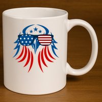 Patriotic American Bald Eagle 11oz C Handle Ceramic Mug