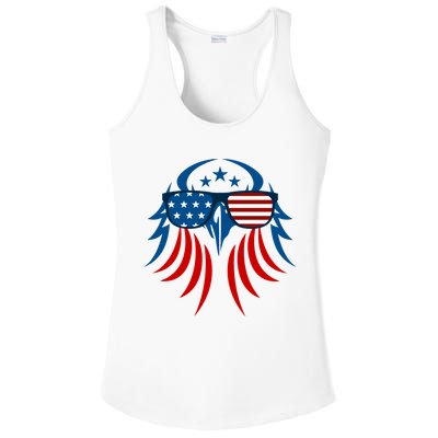 Patriotic American Bald Eagle Ladies PosiCharge Competitor Racerback Tank