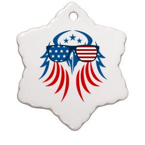 Patriotic American Bald Eagle Ceramic Star Ornament