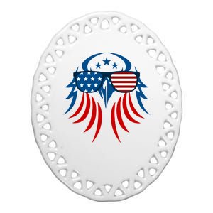 Patriotic American Bald Eagle Ceramic Oval Ornament