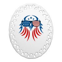 Patriotic American Bald Eagle Ceramic Oval Ornament