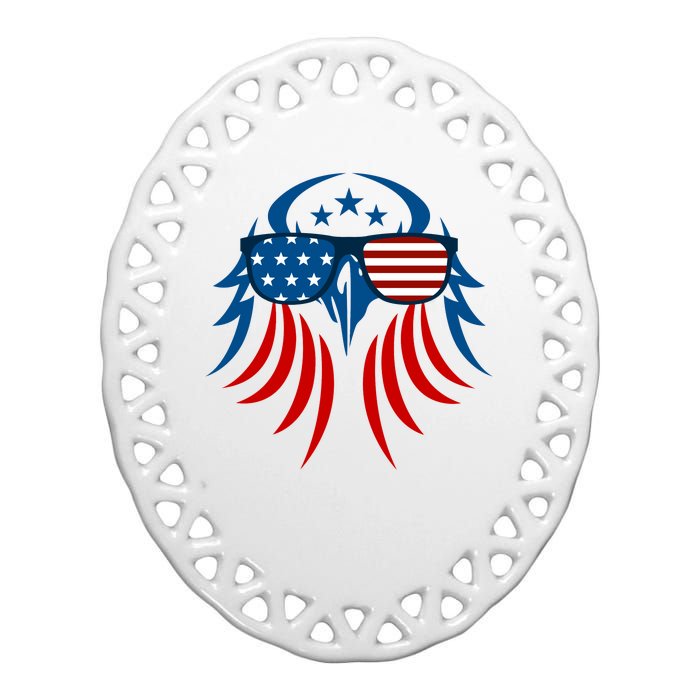 Patriotic American Bald Eagle Ceramic Oval Ornament