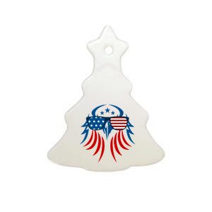 Patriotic American Bald Eagle Ceramic Tree Ornament