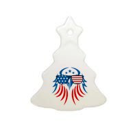 Patriotic American Bald Eagle Ceramic Tree Ornament